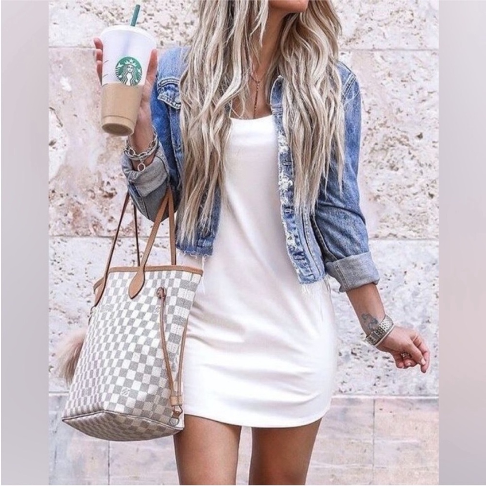 Plus Size Cotton Classic Relaxed Fit Short Sleeve T Tee Shirt Dress White